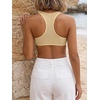 image:imageRoseSeek Womens Sleeveless Mesh Sheer Crop Tank Athletic Bandeau Bras See Through Racerback ShirtApricot