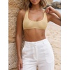image:imageRoseSeek Womens Sleeveless Mesh Sheer Crop Tank Athletic Bandeau Bras See Through Racerback ShirtApricot