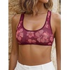 image:imageRoseSeek Womens Sleeveless Mesh Sheer Crop Tank Athletic Bandeau Bras See Through Racerback ShirtDark Pink