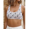 image:imageRoseSeek Womens Sleeveless Mesh Sheer Crop Tank Athletic Bandeau Bras See Through Racerback ShirtDots White