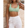 image:imageRoseSeek Womens Sleeveless Mesh Sheer Crop Tank Athletic Bandeau Bras See Through Racerback ShirtGreen