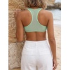 image:imageRoseSeek Womens Sleeveless Mesh Sheer Crop Tank Athletic Bandeau Bras See Through Racerback ShirtGreen