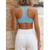 image:imageRoseSeek Womens Sleeveless Mesh Sheer Crop Tank Athletic Bandeau Bras See Through Racerback ShirtLight Blue