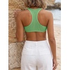 image:imageRoseSeek Womens Sleeveless Mesh Sheer Crop Tank Athletic Bandeau Bras See Through Racerback ShirtMint Green
