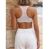 image:imageRoseSeek Womens Sleeveless Mesh Sheer Crop Tank Athletic Bandeau Bras See Through Racerback ShirtWhite