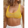 image:imageRoseSeek Womens Sleeveless Mesh Sheer Crop Tank Athletic Bandeau Bras See Through Racerback ShirtYellow