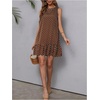 image:imageRoseSeek Womens Sleeveless Polka Dots Ruffle Tunic Dress Casual Summer Beach Tank Dresses SundressBrown