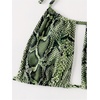 image:imageRoseSeek Womens Snakeskin Graphic Halter Bikini Set 2 Piece Cut Out High Cut Thong Swimsuits BeachwearGreen