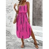 image:imageRoseSeek Womens Spaghetti Strap Tie Dye Cami Sun Dress Beach Midi Summer Dresses Resort Wear Vacation OutfitsHot Pink
