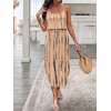 image:imageRoseSeek Womens Spaghetti Strap Tie Dye Cami Sun Dress Beach Midi Summer Dresses Resort Wear Vacation OutfitsKhaki