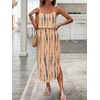 image:imageRoseSeek Womens Spaghetti Strap Tie Dye Cami Sun Dress Beach Midi Summer Dresses Resort Wear Vacation OutfitsKhaki