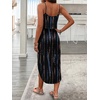 image:imageRoseSeek Womens Spaghetti Strap Tie Dye Cami Sun Dress Beach Midi Summer Dresses Resort Wear Vacation OutfitsStriped Black