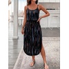 image:imageRoseSeek Womens Spaghetti Strap Tie Dye Cami Sun Dress Beach Midi Summer Dresses Resort Wear Vacation OutfitsStriped Black