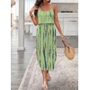 image:imageRoseSeek Womens Spaghetti Strap Tie Dye Cami Sun Dress Beach Midi Summer Dresses Resort Wear Vacation OutfitsStriped Green