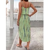image:imageRoseSeek Womens Spaghetti Strap Tie Dye Cami Sun Dress Beach Midi Summer Dresses Resort Wear Vacation OutfitsStriped Green