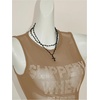 image:imageRoseSeek Womens Sparkly Mesh Crop Tank Tops Glitter Bling Rhinestone See Through Y2K Sleeveless ShirtsKhaki