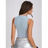 image:imageRoseSeek Womens Sparkly Mesh Crop Tank Tops Glitter Bling Rhinestone See Through Y2K Sleeveless ShirtsLight Blue
