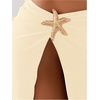 image:imageRoseSeek Womens Starfish Split Thigh Beach Skirt Skinny Vacation Bathing Suit Cover Up Skirts with CharmBeige