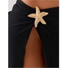 image:imageRoseSeek Womens Starfish Split Thigh Beach Skirt Skinny Vacation Bathing Suit Cover Up Skirts with CharmBlack