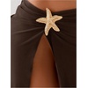image:imageRoseSeek Womens Starfish Split Thigh Beach Skirt Skinny Vacation Bathing Suit Cover Up Skirts with CharmCoffee Brown