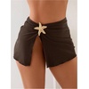 image:imageRoseSeek Womens Starfish Split Thigh Beach Skirt Skinny Vacation Bathing Suit Cover Up Skirts with CharmCoffee Brown