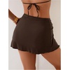 image:imageRoseSeek Womens Starfish Split Thigh Beach Skirt Skinny Vacation Bathing Suit Cover Up Skirts with CharmCoffee Brown