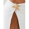 image:imageRoseSeek Womens Starfish Split Thigh Beach Skirt Skinny Vacation Bathing Suit Cover Up Skirts with CharmWhite