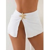 image:imageRoseSeek Womens Starfish Split Thigh Beach Skirt Skinny Vacation Bathing Suit Cover Up Skirts with CharmWhite