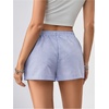 image:imageRoseSeek Womens Striped Shorts Print Drawstring Elastic Waist Shorts Casual Wide Leg Low Rise Summer Boxer ShortsStriped White and Blue