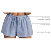 image:imageRoseSeek Womens Striped Shorts Print Drawstring Elastic Waist Shorts Casual Wide Leg Low Rise Summer Boxer ShortsStriped White and Blue