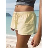 image:imageRoseSeek Womens Striped Shorts Print Drawstring Elastic Waist Shorts Casual Wide Leg Low Rise Summer Boxer ShortsYellow