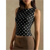 image:imageRoseSeek Womens Striped Tank Top Boat Neck Sleeveless Crop Tops Summer Slim Fit TopsBlack