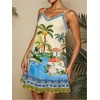 image:imageRoseSeek Womens Summer Boho Floral Tropical Mini Dresses V Neck Spaghetti Strap Flowy Beach Vacation Sundress 2026Apricot