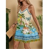 image:imageRoseSeek Womens Summer Boho Floral Tropical Mini Dresses V Neck Spaghetti Strap Flowy Beach Vacation Sundress 2026Apricot