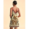 image:imageRoseSeek Womens Summer Boho Floral Tropical Mini Dresses V Neck Spaghetti Strap Flowy Beach Vacation Sundress 2026Cheetah Beige