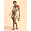 image:imageRoseSeek Womens Summer Boho Floral Tropical Mini Dresses V Neck Spaghetti Strap Flowy Beach Vacation Sundress 2026Cheetah Beige