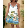 image:imageRoseSeek Womens Summer Boho Floral Tropical Mini Dresses V Neck Spaghetti Strap Flowy Beach Vacation Sundress 2026White Blue