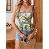 image:imageRoseSeek Womens Summer Floral Going Out Peplum Top Sleeveless Spaghetti Strap Cami TopsDeep Blue