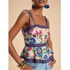 image:imageRoseSeek Womens Summer Floral Going Out Peplum Top Sleeveless Spaghetti Strap Cami TopsMulticolor