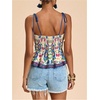 image:imageRoseSeek Womens Summer Floral Going Out Peplum Top Sleeveless Spaghetti Strap Cami TopsMulticolor
