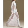 image:imageRoseSeek Womens Summer Goth Floral Lace Sheer Dress Elegant Ruffle Long Sleeve Mock Neck Maxi DressesWhite