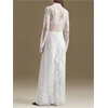 image:imageRoseSeek Womens Summer Goth Floral Lace Sheer Dress Elegant Ruffle Long Sleeve Mock Neck Maxi DressesWhite