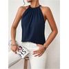 image:imageRoseSeek Womens Summer Halter Tops Tie Back Sleeveless Work Shirts Blouses for Women Casual DressyDeep Blue