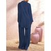 image:imageRoseSeek Womens Swimsuit Cover Up Drawstring Waist Wide Leg Loose Pants Beach Vacation ClothesDeep Blue