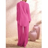 image:imageRoseSeek Womens Swimsuit Cover Up Drawstring Waist Wide Leg Loose Pants Beach Vacation ClothesHot Pink