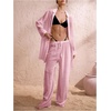 image:imageRoseSeek Womens Swimsuit Cover Up Drawstring Waist Wide Leg Loose Pants Beach Vacation ClothesPink