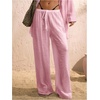 image:imageRoseSeek Womens Swimsuit Cover Up Drawstring Waist Wide Leg Loose Pants Beach Vacation ClothesPink