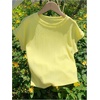 image:imageRoseSeek Womens Textured Tops Crew Neck Short Sleeve T Shirts Casual Summer TopsYellow