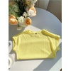image:imageRoseSeek Womens Textured Tops Crew Neck Short Sleeve T Shirts Casual Summer TopsYellow