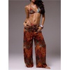 image:imageRoseSeek Womens Tie Dye Beach Cover Up Pants Drawstring Waist Wide Leg See Through Beach Pants SwimwearBurnt Orange